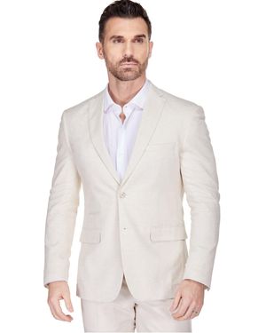 Gino Vitale Slim Fit Linen-blend Blazer - Gray