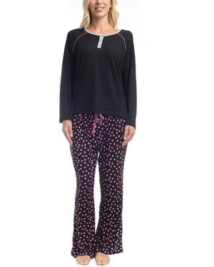 GOODNIGHT KISS Cherry Merry Henley Pj Set - Blue