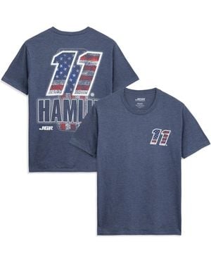 Classic Ink Denny Hamlin 11 Patriotic Number Tri-blend T-shirt - Blue