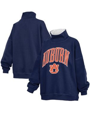 Pressbox Auburn Tigers Oversized Mock Neck Sweatshirt - Blue