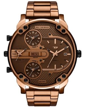 DIESEL Mr. Daddy Slim Quartz Three-hand Date Stainless Steel Watch - Brown