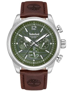 Timberland Quartz Sport Hadlock Leather Watch 46mm - Green