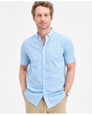 Club Room Woven Gingham Shirt - Blue
