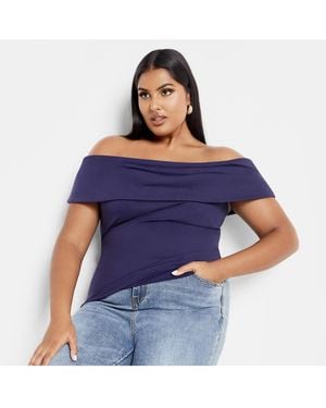 City Chic Marseille Top - Blue