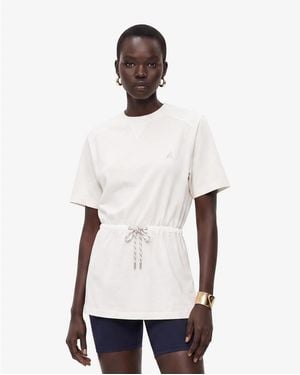 Alpenhaus Livet Adjustable Tunique Short-sleeve Crewneck Top - White