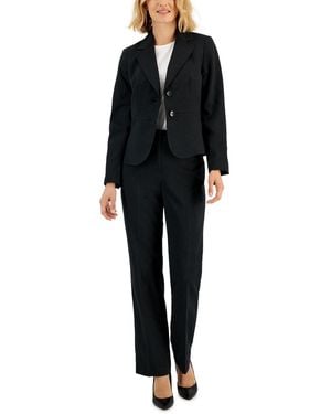 Le Suit Two-button Pinstriped Pantsuit Set - Black