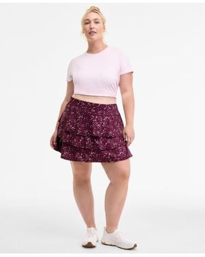 ID Ideology Plus Size Flounce Performance Skort - Red