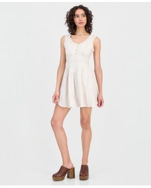 And Now This Embroidered Crochet-trim Mini Dress - White