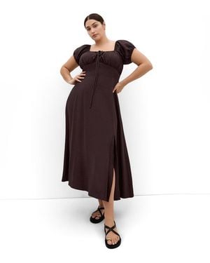 City Chic Plus Size Abbigail Split Maxi Dress - Red