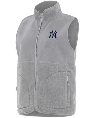 Antigua New York Yankees Nostalgic Full-zip Vest - Gray