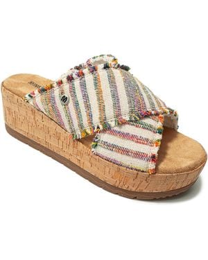 Minnetonka Posey Crossband Wedge Sandal - White