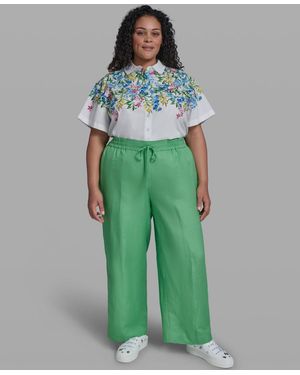 KARL LAGERFELD Plus Size Mid-rise Pull-on Pants - Green