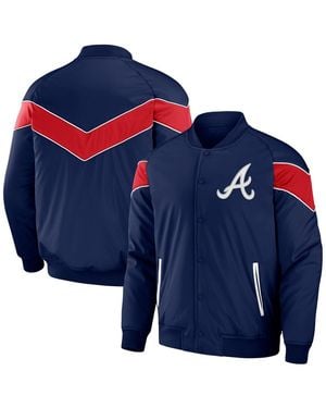 Fanatics Darius Rucker Collection By Atlanta Braves Baseball Raglan Full-snap Jacket - Blue