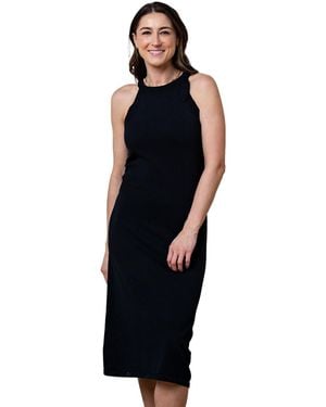 Hope & Henry Halter Tie Sweater Dress - Blue