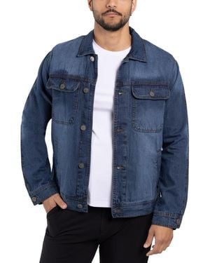 Xray Jeans Plaid Lined Denim Jacket - Blue