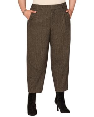 Democracy Plus Size Ultra Skyrise Balloon Barrel Pants - Brown