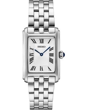 Seiko Essentials Stainless Steel Bracelet Watch 22mm - White