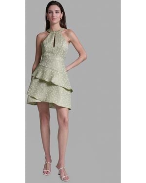 casual fitted summer dresses Shirring Ruffle Gown – BCBGMAXAZRIA