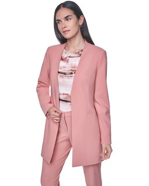 Calvin Klein Long-sleeve Open Front Blazer - Pink
