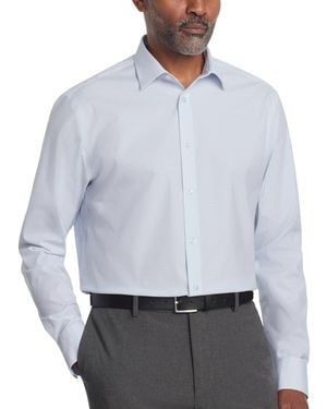 Calvin Klein Refined Cotton Stretch Regular Fit Dress Shirt - Blue