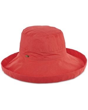 Scala Cotton Big Brim With Inner Drawstring - Red