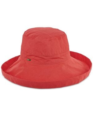Scala Cotton Big Brim With Inner Drawstring - Red
