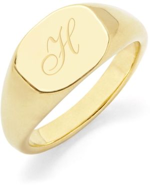 Brook and York Reagan Initial Signet Gold-plated Ring - Metallic