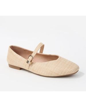 BERNESS Palmina Mary Jane Ballet Flats - Natural