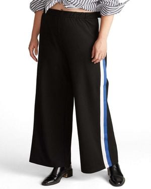 UNIVERSAL STANDARD Plus Size Wide Leg Stripe Ponte Pants - Black