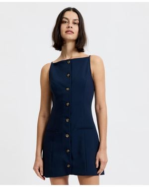 French Connection Sleeveless Button-down Mini Dress - Blue