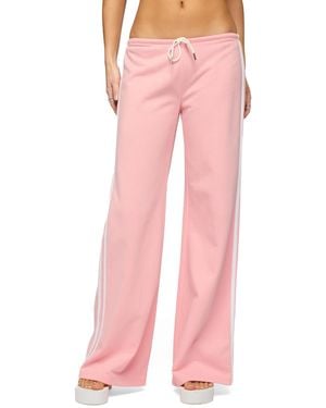 Edikted Cammile Contrast Stripe Sweatpants - Pink