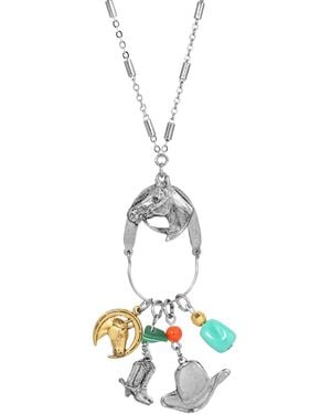 2028 Charm Horse Head Boot Hat Necklace - Multicolor