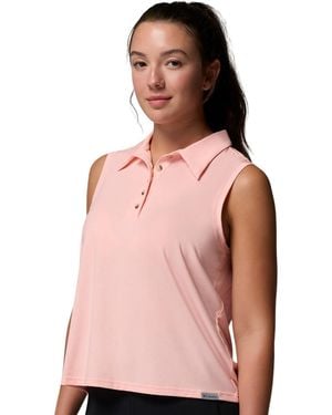 Columbia Sleeveless Stretch Polo Top - Pink