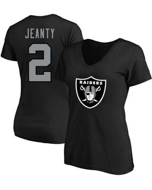 Fanatics Ashton Jeanty Las Vegas Raiders Plus Size Name Number V-neck T-shirt - Black