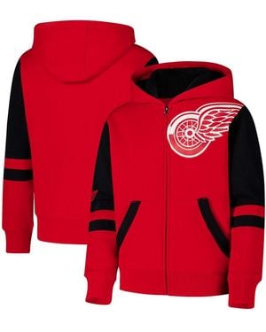 Outerstuff Big Boys And Girls Detroit Wings Face Off Full Zip Hoodie - Red