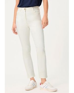 Olsen Cropped Slim Pant - White