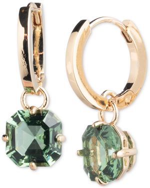 Ralph Lauren Gold-tone Cushion-cut Stone Charm huggie Hoop Earrings - Green