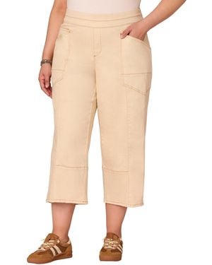 Democracy Plus Size Sky-rise Cropped Wide-leg Pants - Natural