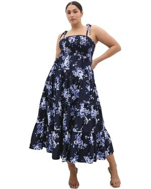 City Chic Plus Size Marli Floral Tier Maxi Dress - Blue