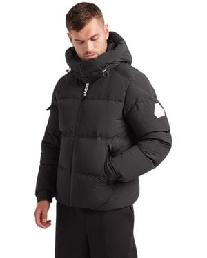 Jacket Ez Water Hooded Puffer Racer Jacket - Gray