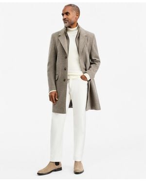 Michael Kors Classic-fit Wool-blend Overcoat - White