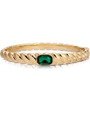 Ettika Gold Plated Art Deco Bangle Bracelet - Natural