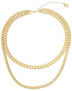 Steve Madden Boho Mixed Chain Layered Necklace - Metallic