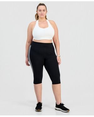 ID Ideology Plus Size Studio Side-stripe Cropped leggings - Blue