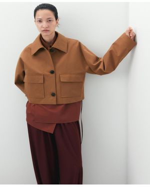 Mango Pockets Cotton Jacket - Brown