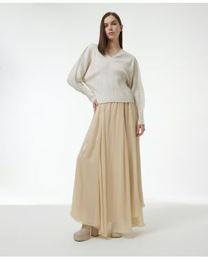 eem Elasticated Waist Asymmetric Skirt - Natural