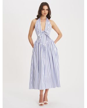 Miss Circle Mackenna Halter Smock Back Maxi Dress - Blue