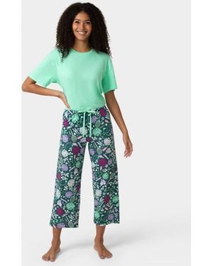 Hue Printed Capri Mid-rise Pants - Green