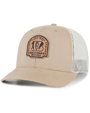 '47 Cincinnati Bengals Bonehide Leather Applique Trucker Hat - Natural