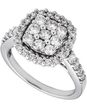 Macy's Diamond Cushion Shape Halo Cluster Ring (1-3/8 Ct. T.w. - Gray